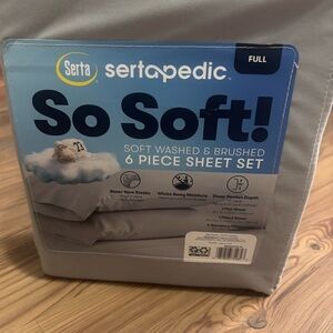 🌀NEW Serta So Soft 6 Piece Sheet Set - Gray